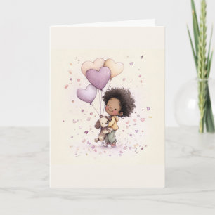 Festiva Tarjeta de San Valentín Caprichosa – Acuarela