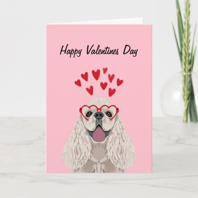 Festiva Tarjeta de San Valentín Cocker Spaniel - mascotas (Anverso)