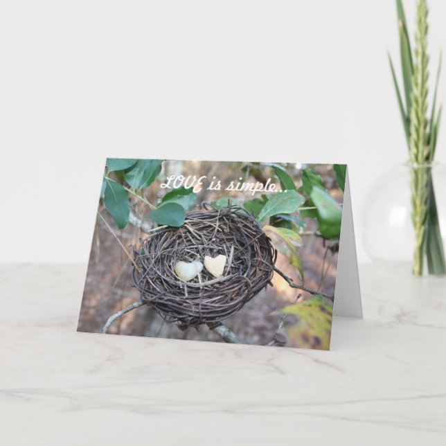 Festiva Tarjeta de San Valentín con 2 Huevos en forma de c (Anverso)