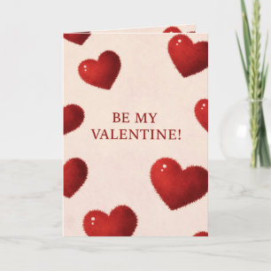 Festiva Tarjeta de San Valentín con Corazones Rojos Difuso