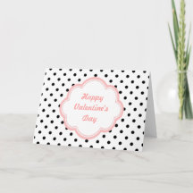 Tarjeta de San Valentín con lunares en blanco y ne