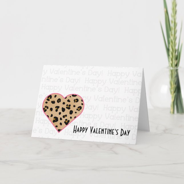 Festiva Tarjeta de San Valentín - Corazón de impresión Leo (Anverso)