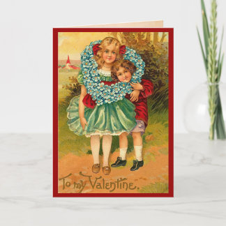 Festiva Tarjeta de San Valentín de Amigos Vintage