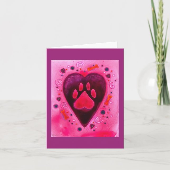 Festiva Tarjeta de San Valentín de "Amor Cachorro" (Anverso)