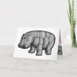 Festiva Tarjeta de San Valentín de amor Hippo para bebés