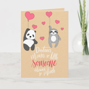 Festiva Tarjeta de San Valentín de animales de distancia s