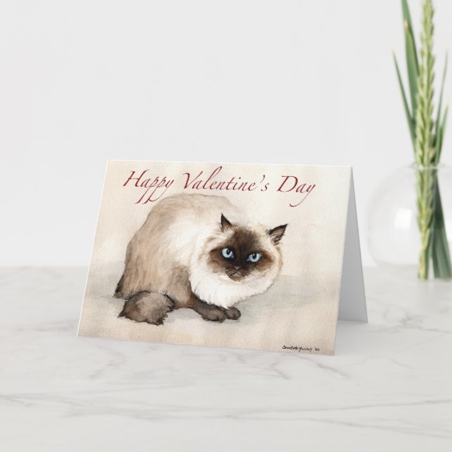Festiva Tarjeta de San Valentín de arte "Gato del Himalaya (Anverso)