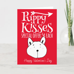 Festiva Tarjeta de San Valentín de Besos de Cachorro