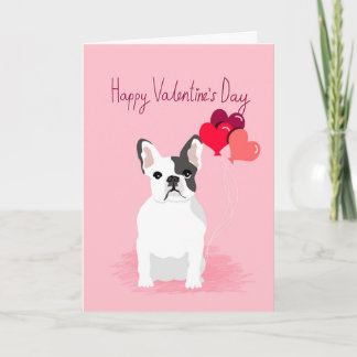 Festiva Tarjeta de San Valentín de Bulldog francés