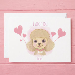 Festiva Tarjeta de San Valentín de Caniche Adorable con Me