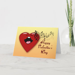 Festiva Tarjeta de San Valentín de corazón cantante