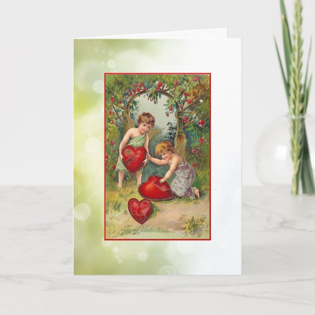 Festiva Tarjeta de San Valentín de Corazones de Mentira (Anverso)