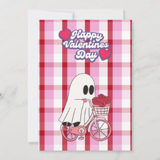Festiva Tarjeta de San Valentín de Fantasma Adorable