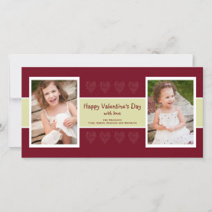 Festiva Tarjeta de San Valentín de fotos de los corazones