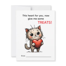 Tarjeta de San Valentín de Gato Adorable 