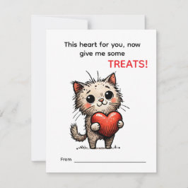 Festiva Tarjeta de San Valentín de Gato Adorable 