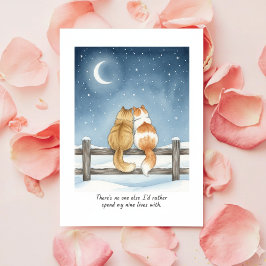 Festiva Tarjeta de San Valentín de gato romántico para mi