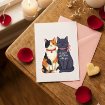 Tarjeta de San Valentín de Gatos Divertidos de Nue