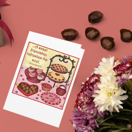 Festiva Tarjeta de San Valentín de la amistad dulce (perso