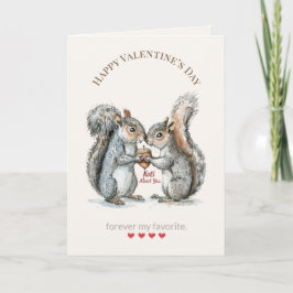 Festiva Tarjeta de San Valentín de la Ardilla - Romántico 