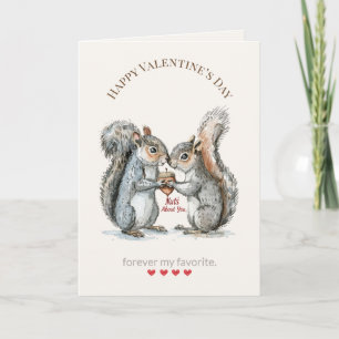 Festiva Tarjeta de San Valentín de la Ardilla - Romántico