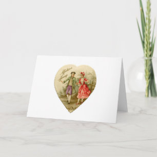 Festiva Tarjeta de San Valentín de la pareja de Vintage