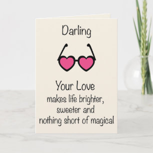 Festiva Tarjeta de San Valentín de Lentes de Amor Mágico