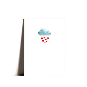 Festiva Tarjeta de San Valentín de lluvia mínima de Punny
