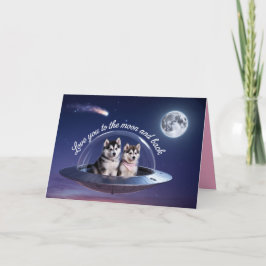 Festiva Tarjeta de San Valentín de Malamute