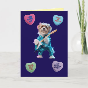 Festiva Tarjeta de San Valentín de maltesa rockera
