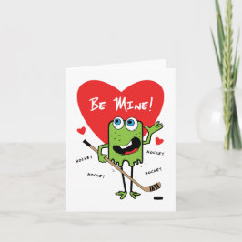 Festiva Tarjeta de San Valentín de monstruo de hockey infa