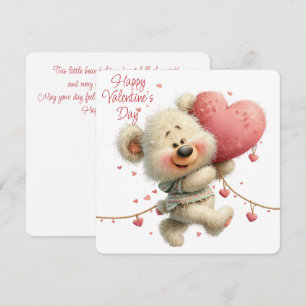 Festiva Tarjeta de San Valentín de osito de peluche lindo