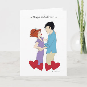 Festiva Tarjeta de San Valentín de pareja joven