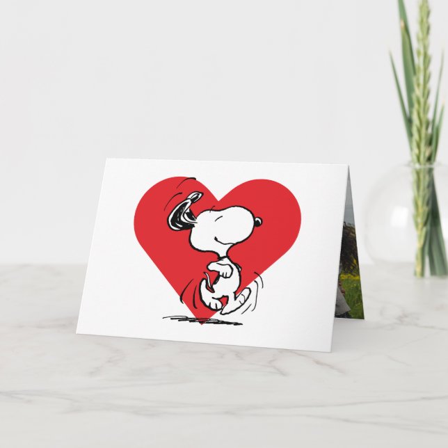 Festiva Tarjeta de San Valentín de Peanuts | Paseo de Snoo (Anverso)