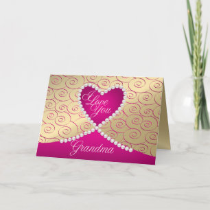Festiva Tarjeta de San Valentín de Pearls Personalizadas