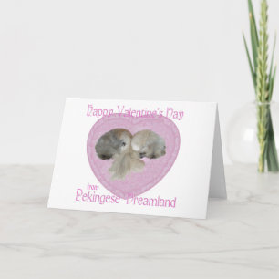 Festiva Tarjeta de San Valentín de Pekingese