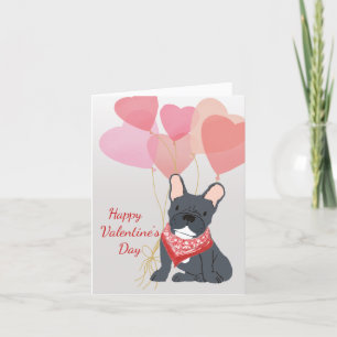 Festiva Tarjeta de San Valentín de perro de globos de Bull