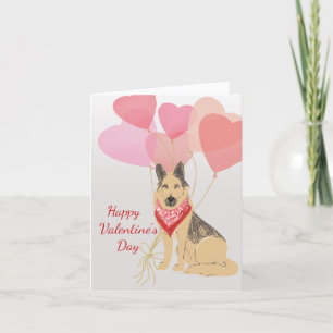 Festiva Tarjeta de San Valentín de perro de globos de past