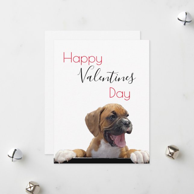 Festiva Tarjeta de San Valentín de perro personalizada (Anverso/Reverso In Situ)