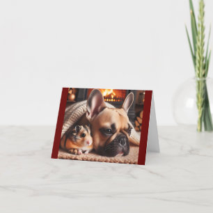 Festiva Tarjeta de San Valentín de Perro y Hámster