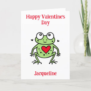 Festiva Tarjeta de San Valentín de rana divertida personal