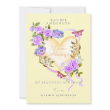 Tarjeta de San Valentín de Rosa Púrpura Romántica 