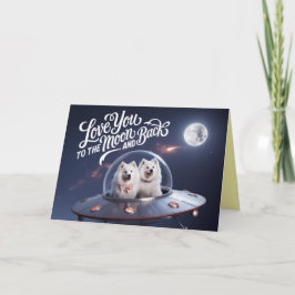Festiva Tarjeta de San Valentín de Samoyedo