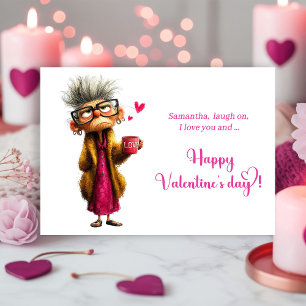 Festiva Tarjeta de San Valentín de Señora Mayor Gruñona Di
