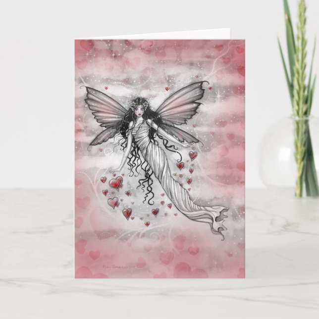 Festiva Tarjeta de San Valentín de Sky Fairy Apasionada (Anverso)