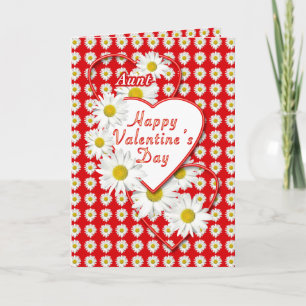Festiva Tarjeta de San Valentín de tía Daisies y Hearts