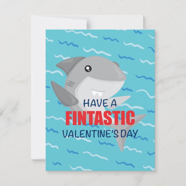 Festiva Tarjeta de San Valentín de tiburón (Anverso)
