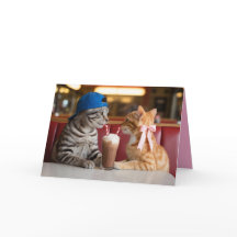 Tarjeta de San Valentín de tienda de malteadas