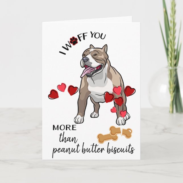 Festiva Tarjeta de San Valentín de tu amor normal de perro (Anverso)