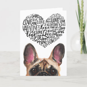 Festiva Tarjeta de San Valentín de tu Bulldog Francés